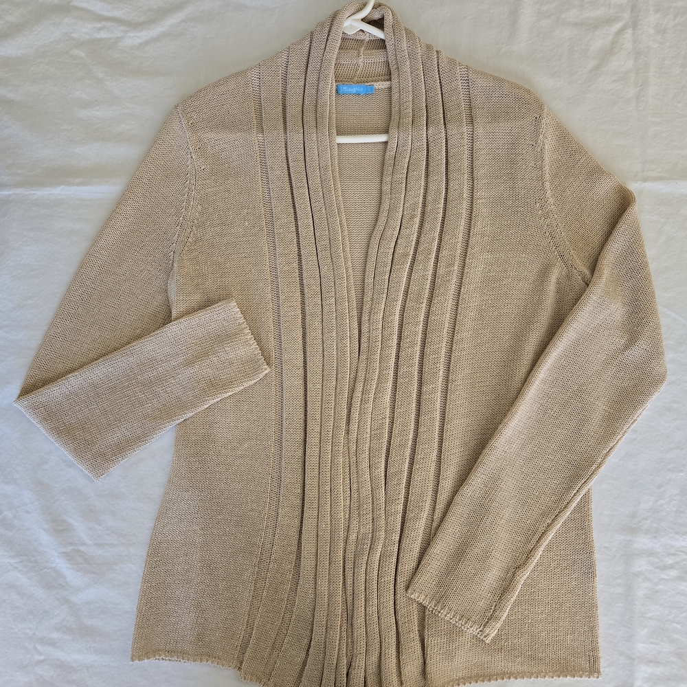 J. McLaughlin Tan Open-Front Cardigan